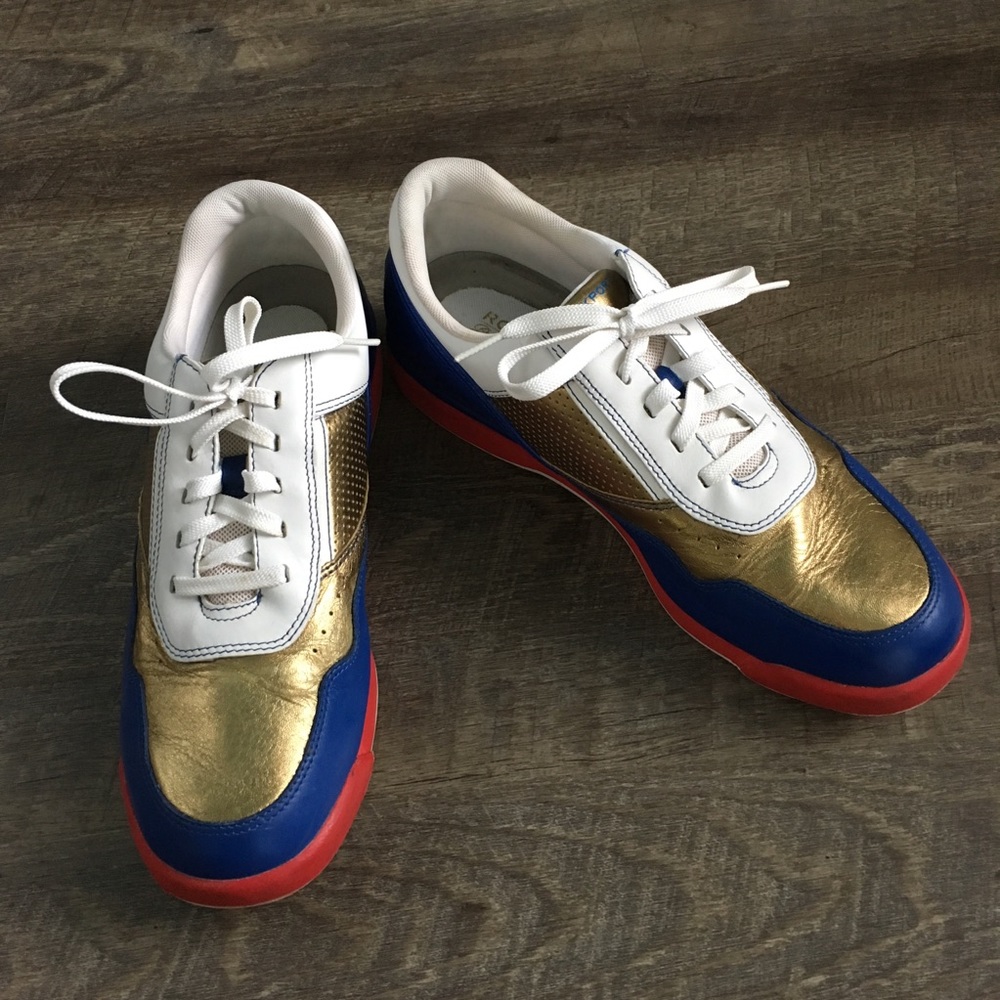 Rockport Mens Sneakers Blue/Gold Series SZ 12M